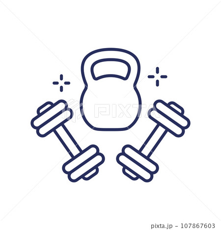 Gym and workout line icon 107867603