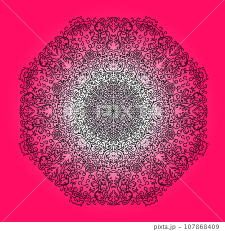 Colorful card with mandala. 107868409