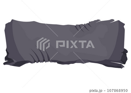 Blank banner sign or gravestone. Stone sign board, cartoon vector design piece of rock. Illustration game menu rock tablet, heavy gray cracked boulder 107868950