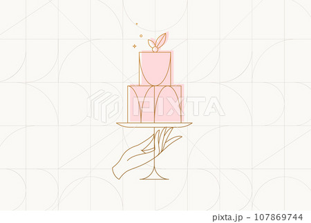 Cake stand art deco beige Cake stand art deco beige 107869744