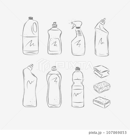 Set of cleaning products Set of cleaning products 107869853