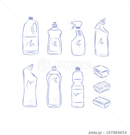 Set of cleaning products light Set of cleaning products light 107869854