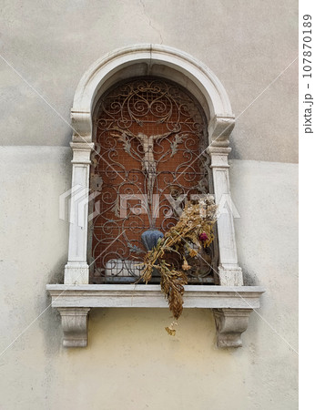 Facades of historic buildings in the city center. 107870189