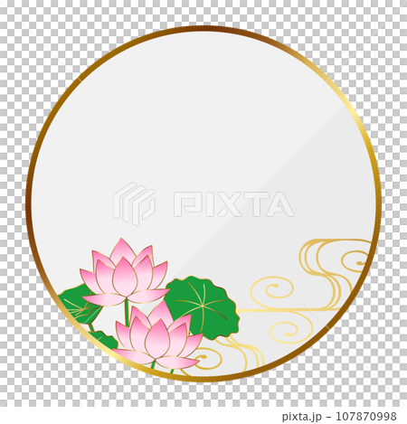 Luxury lotus flower frame white and gold Luxury lotus flower frame white and gold 107870998