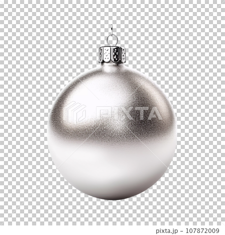 Silver Christmas Ball Realistic 3D Style 107872009