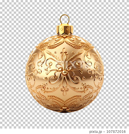 Golden Christmas Ball Realistic 3D Style 107872016