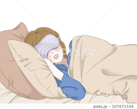 よだれを垂らして眠る女性 107872104