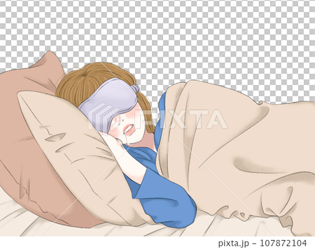 よだれを垂らして眠る女性 107872104