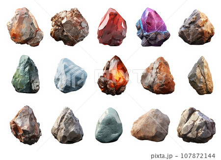 Magical stone vector set isolated on white Magical stone vector set isolated on white 107872144