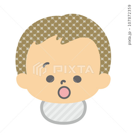 表情：驚く赤ちゃん 顔 単品 107872359
