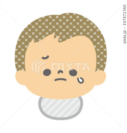 表情：甘え泣き赤ちゃん 顔 単品 107872360