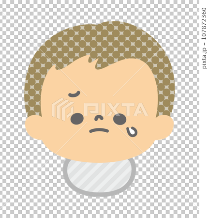 表情：甘え泣き赤ちゃん 顔 単品 107872360
