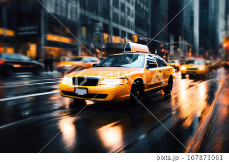 Urban Pulse: Nighttime Taxi Rush 107873061