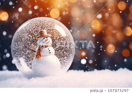Whimsical Snowman in a Snowy World Whimsical Snowman in a Snowy World 107873297
