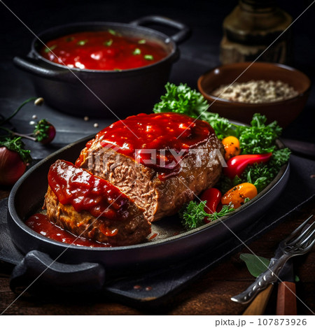 American meat roll with greens American meat roll with greens 107873926