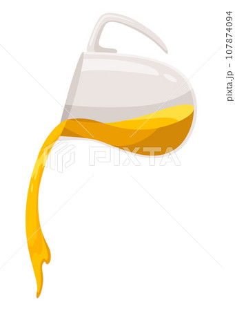 Maple syrup icon. Droplet and flowing nectar in glass jar. Cartoon natural design elements, fresh and tasty isolated on white backgroun 107874094