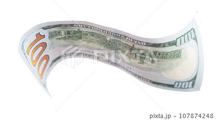 One Hundred Dollar Bill Falling or Floating on Empty Background. One Hundred Dollar Bill Falling or Floating on Empty Background. 107874248