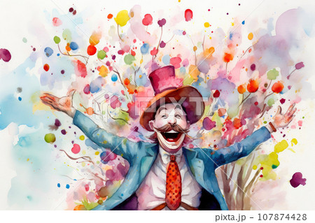 Playful April Fools' Watercolors 107874428