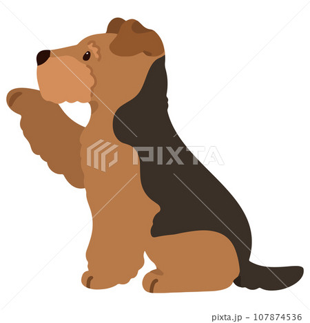 お手をするワイアー・フォックス・テリアのイラスト 主線なし お手をするワイアー・フォックス・テリアのイラスト 主線なし 107874536