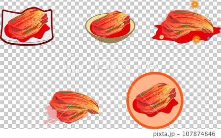 キムチの挿絵イラストセット 107874846