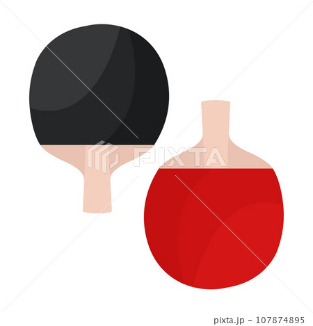 Two cartoon style ping pong rackets. Table tennis equipment. 107874895