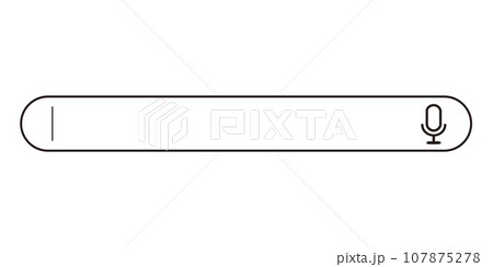 音声入力の検索窓。マイクのアイコンがついた検索欄。 107875278