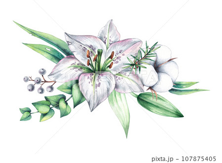 Compositions with flowers for cards, invitations, patterns 107875405