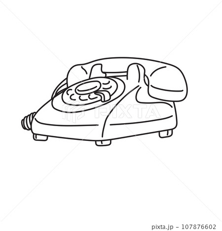 Retro telephone illustration vector hand drawn isolated on white background Retro telephone illustration vector hand drawn isolated on white background 107876602