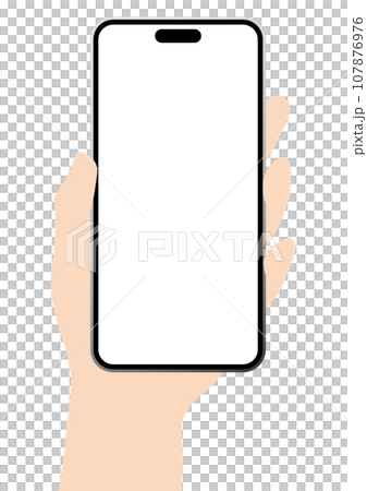 スマホを持つ左手のベクターイラスト スマホを持つ左手のベクターイラスト 107876976