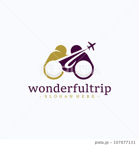 Wonderful trip logo design vector. Best tour visiting symbol template 107877131
