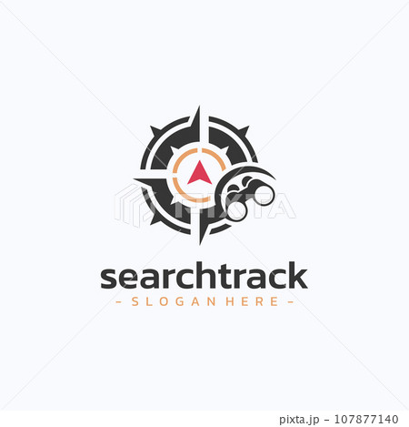 Search track logo design vector. Adventure path guide symbol template. Search track logo design vector. Adventure path guide symbol template. 107877140