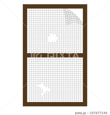 破れた網戸のイラスト 107877148