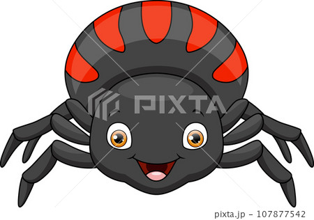 Cute spider cartoon on white background Cute spider cartoon on white background 107877542