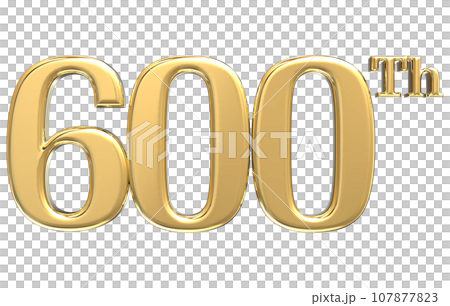 number anniversary gold 3d render 107877823