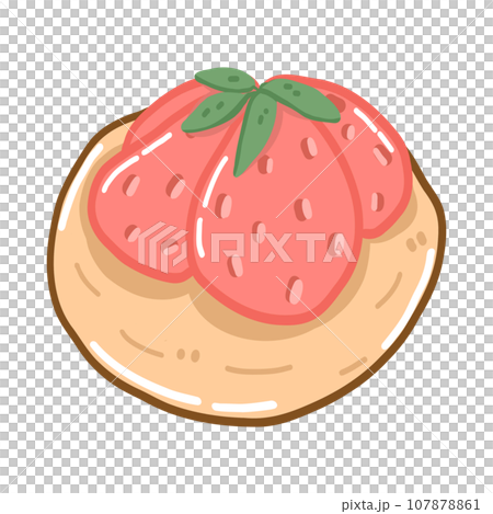toasted bread with strawberries, cute doodle toasted bread with strawberries, cute doodle 107878861