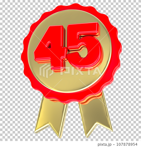 golden number sign made of inflatable balloon on white 107878954