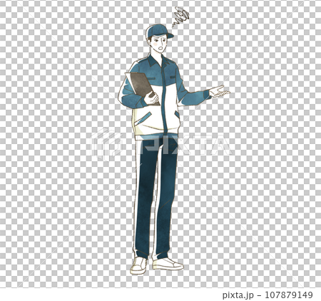 困っている男性整備士 困っている男性整備士 107879149