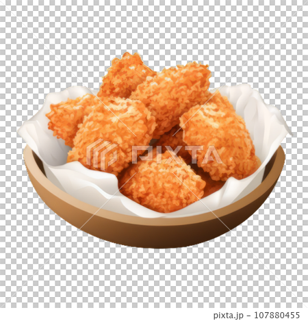 fried chicken balls isolated on white background fried chicken balls isolated on white background 107880455