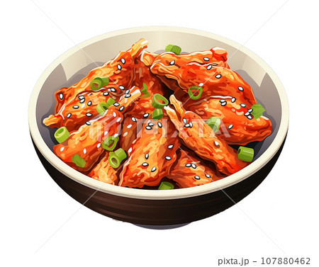 fried noodles with shrimps 107880462