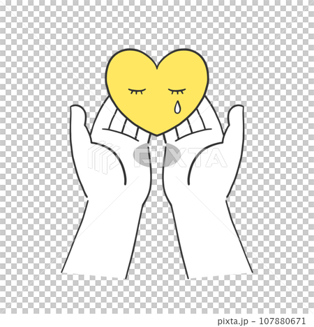 Illustration material that gently embraces a crying heart Illustration material that gently embraces a crying heart 107880671
