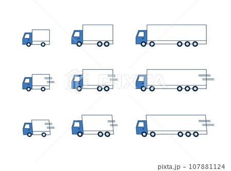 走るトラックのベクターイラストセット 107881124
