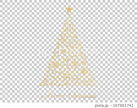 Christmas tree with shining star ornaments, fantastic light ball bokeh background material 107881741
