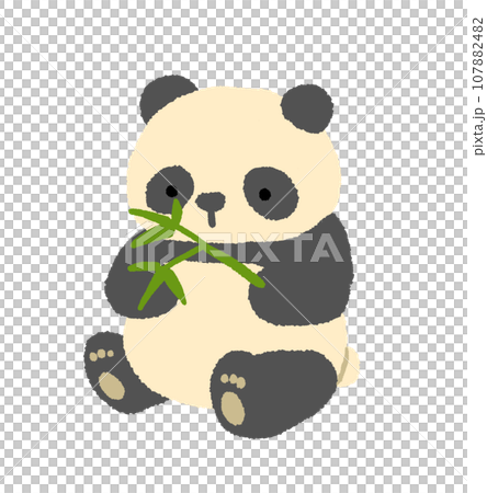 拿著竹子的熊貓的插圖 107882482