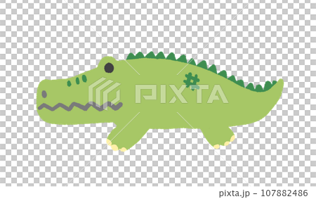 かわいいワニのイラスト 107882486