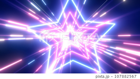 Abstract purple energy futuristic hi-tech tunnel of flying stars and lines neon magic glowing background Abstract purple energy futuristic hi-tech tunnel of flying stars and lines neon magic glowing background 107882567