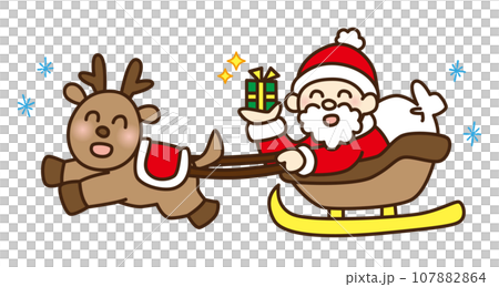 トナカイさんが引くソリに乗ったサンタさん クリスマス ムービング トナカイソリ|【堀商店】景品・販促品・お祭り