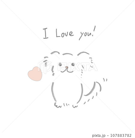 可愛い白い小型犬 107883782