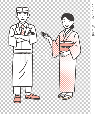 Inn employee vector illustration material/accommodation/inbound 107883927