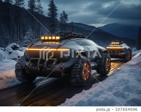 未来のAI車両の雪道走行 107884096