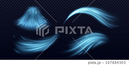 Cool air waves with wind flow effect. 107884303